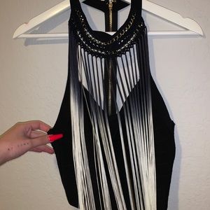 Bebe Fringe Bandage Top